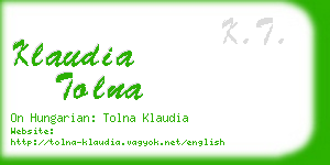 klaudia tolna business card